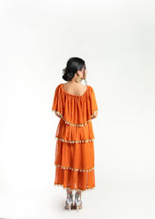 Seville Tier Dress - Rust