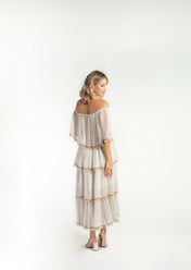 Seville Tier Dress - White
